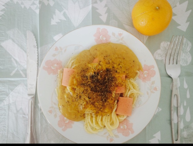 咖喱芝士穿肠意面