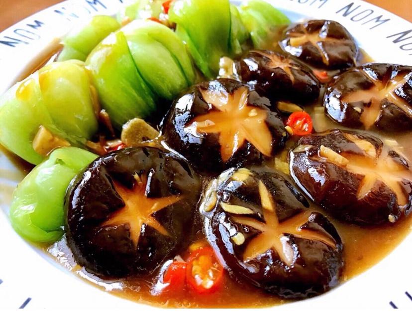 蚝油香菇油菜的做法