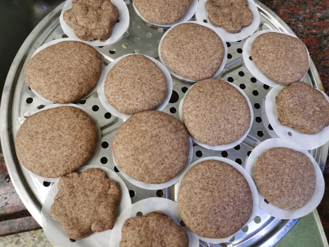 百分百纯黑麦馒头/小馅料馒头（低热量低gi健身减脂健康好美食）