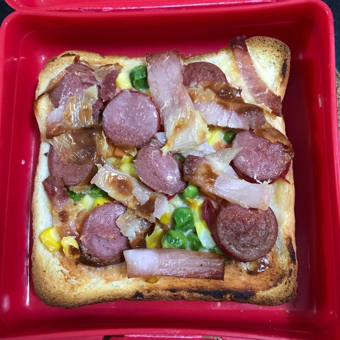 吐司培根小批萨