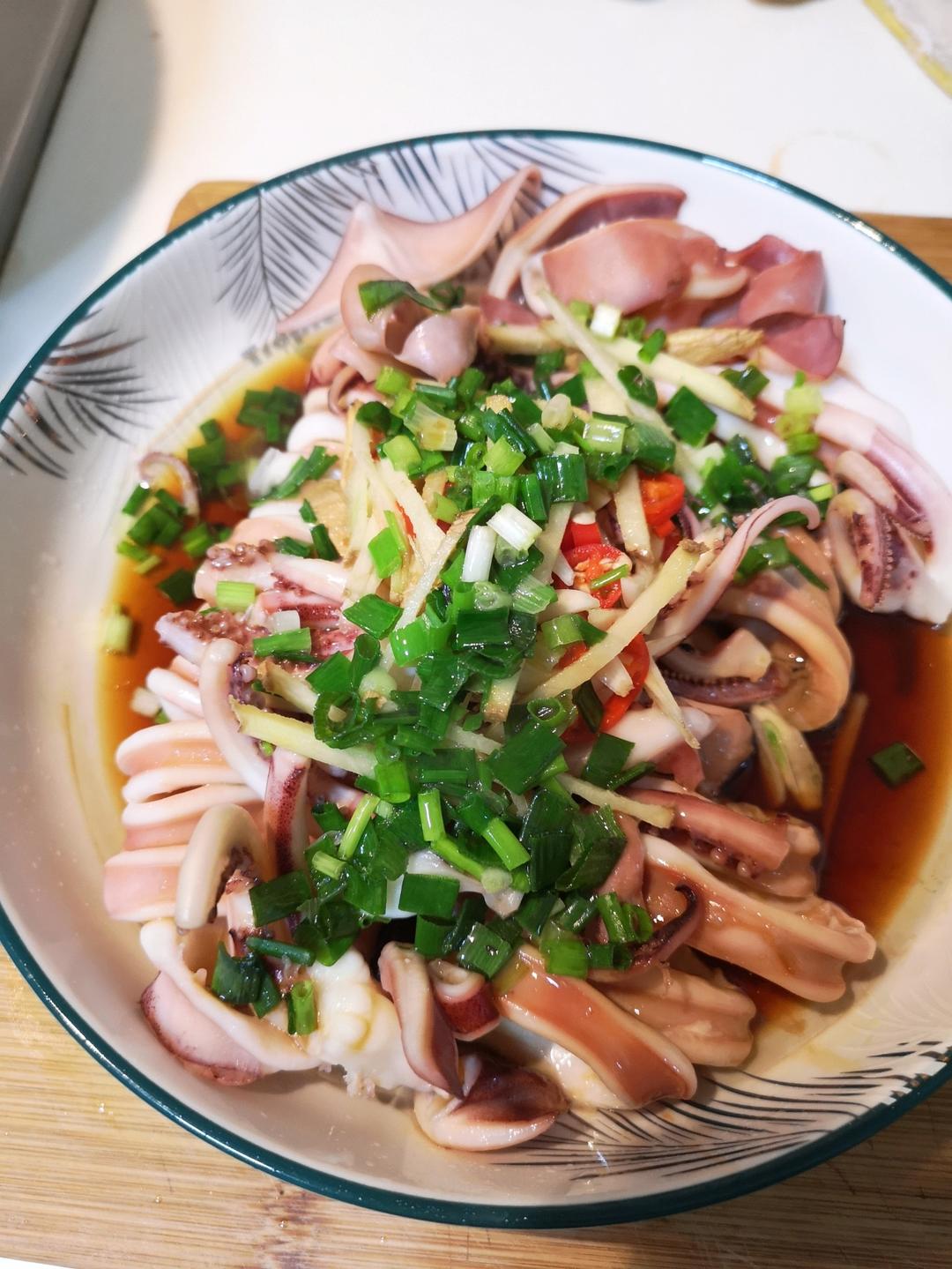 超简单清蒸鱿鱼做法