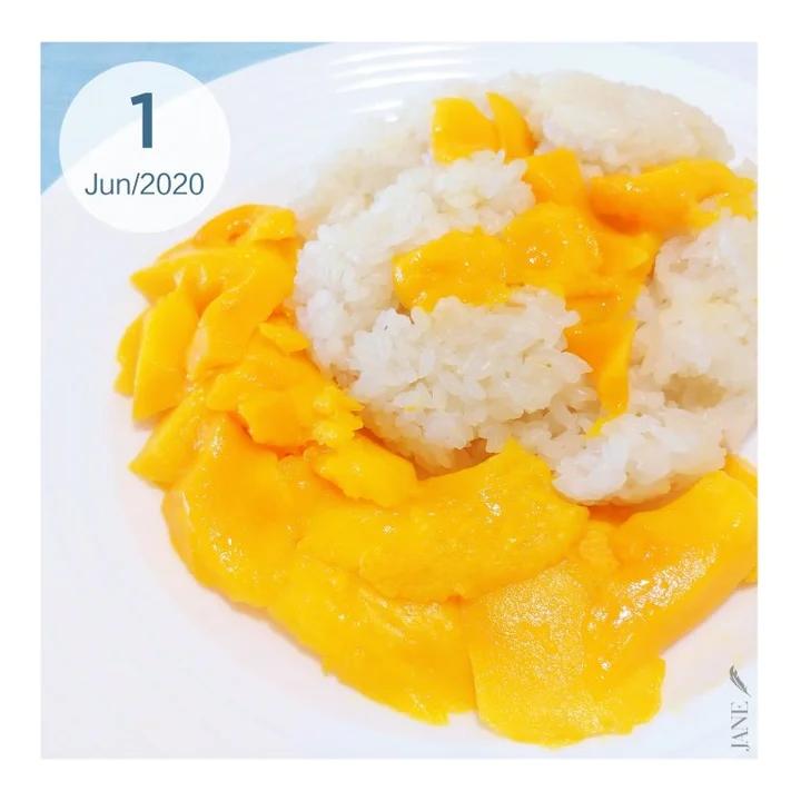 椰浆芒果糯米饭（附芒果玫瑰花做法）