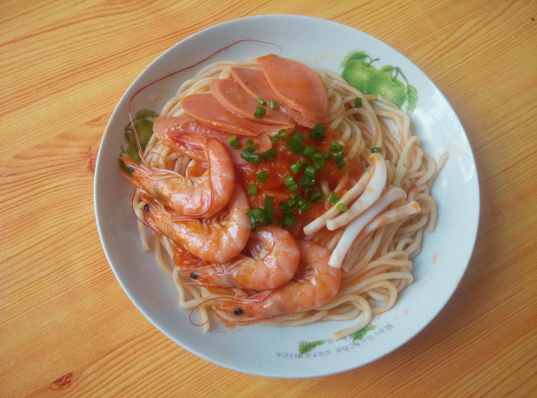 番茄海鲜面的做法