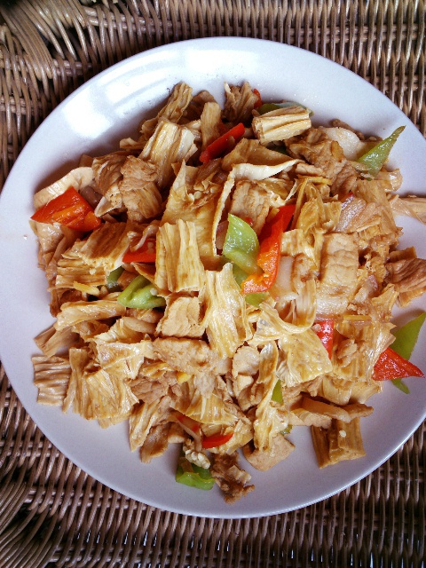 肉片炒腐竹