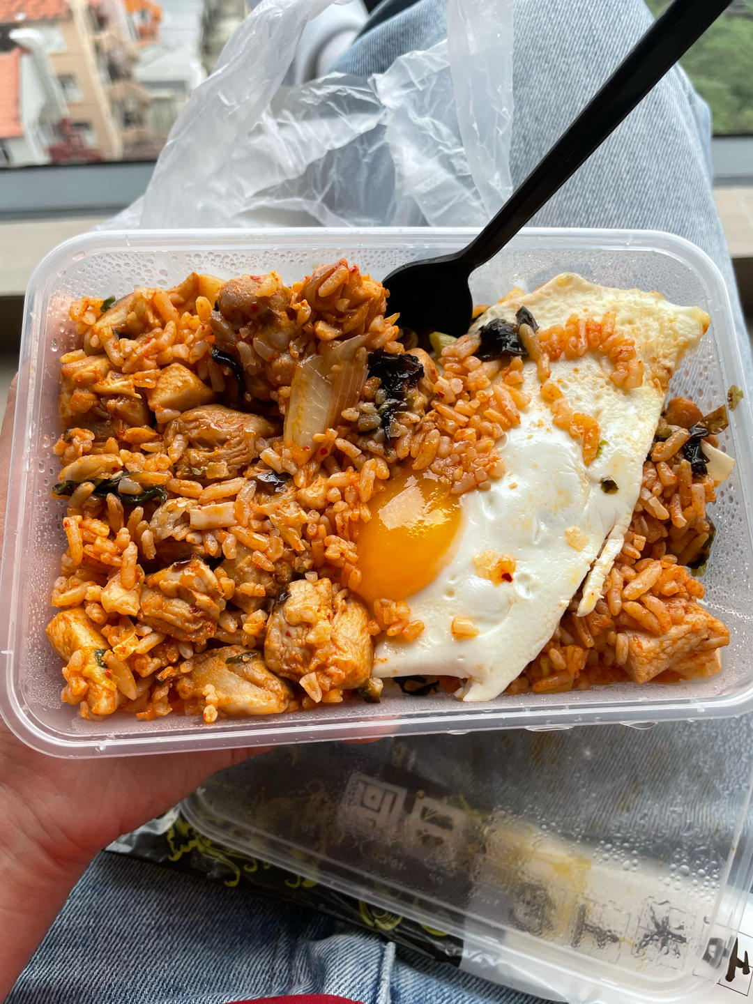 减肥简易午餐：韩式泡菜鸡胸肉炒饭