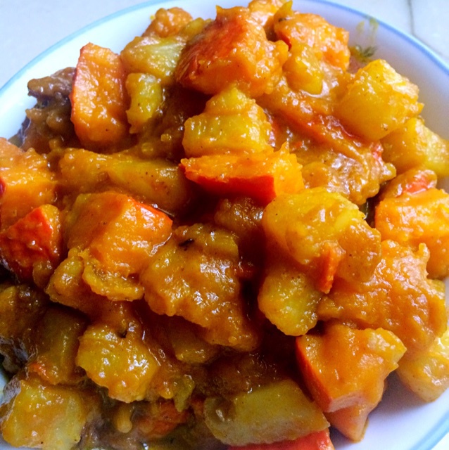 嘘,黯静做的南瓜炖土豆