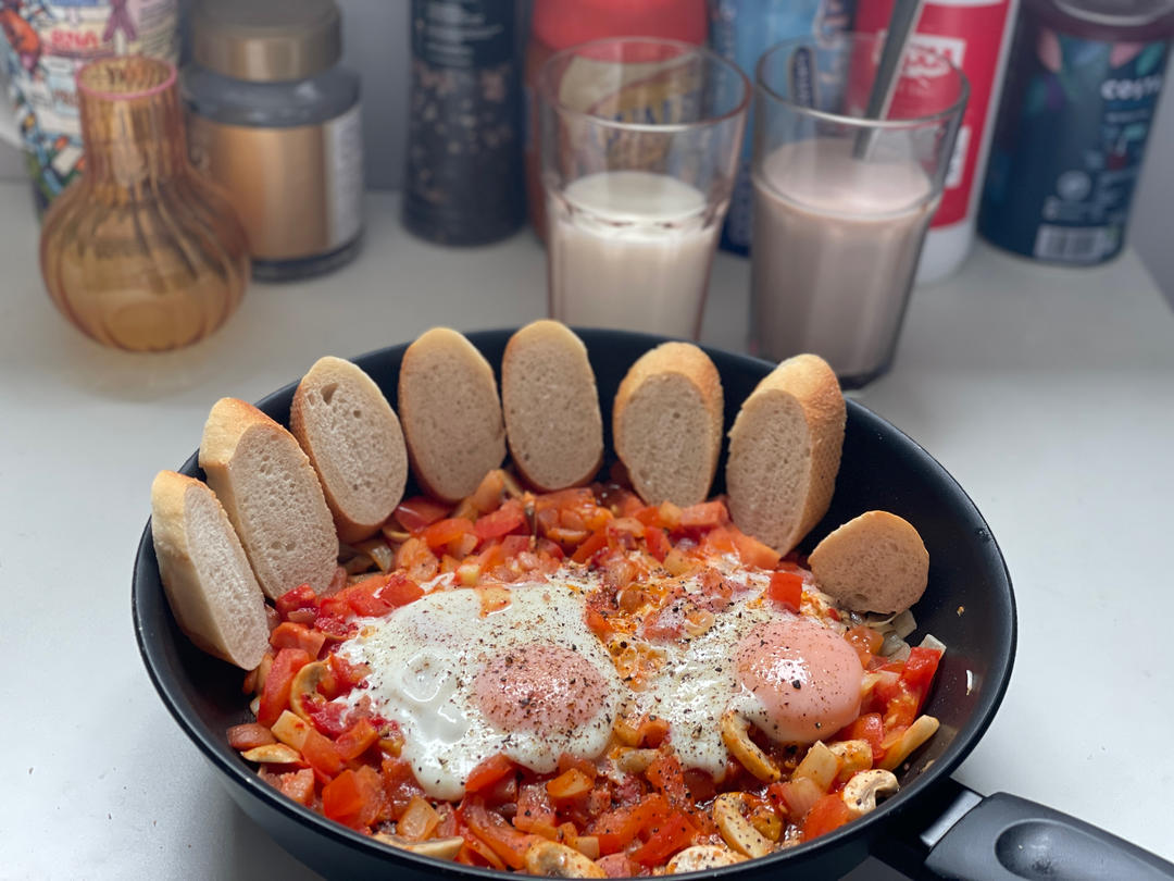 Brunch👍北非蛋佐法棍💥简单快手经典好吃