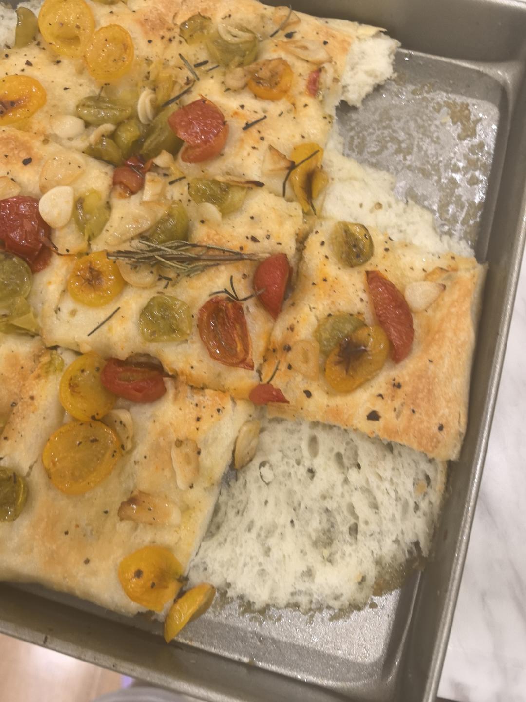 超高颜值天然酵母意大利佛卡夏面包focaccia（附土豆泥版）
