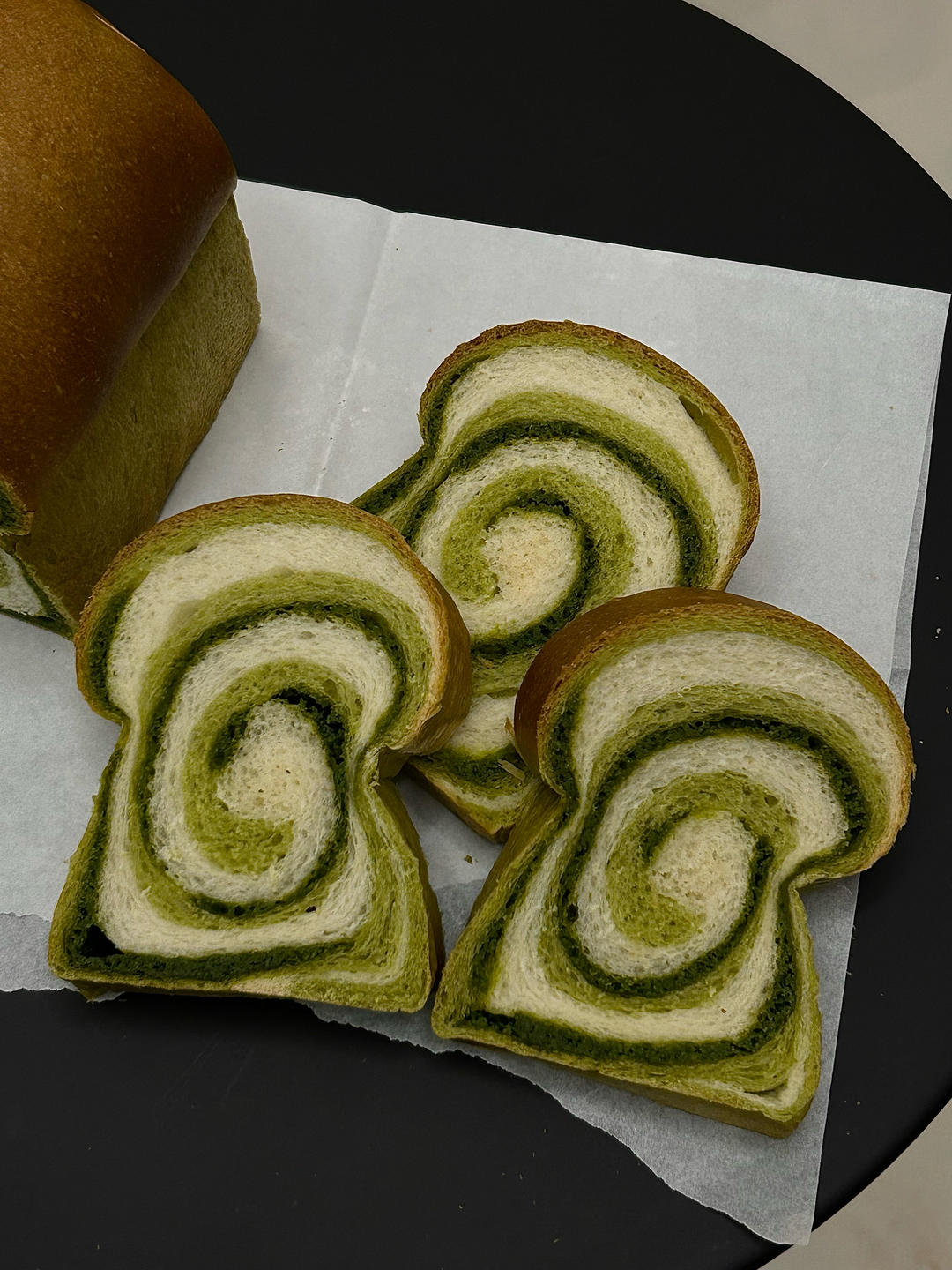 抹茶三色蘑菇头吐司