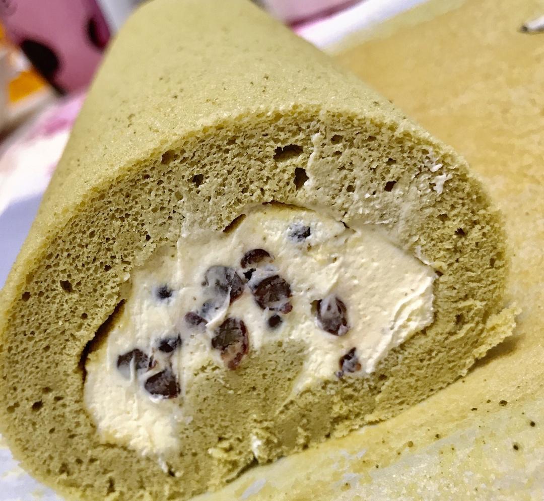 抹茶红豆蛋糕卷