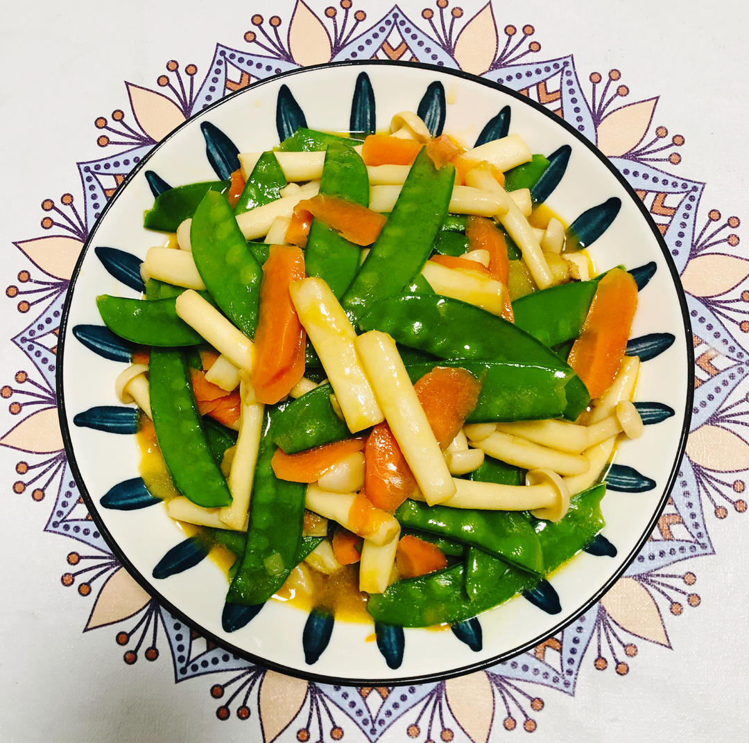 荷兰豆白玉菇～鲜味小炒