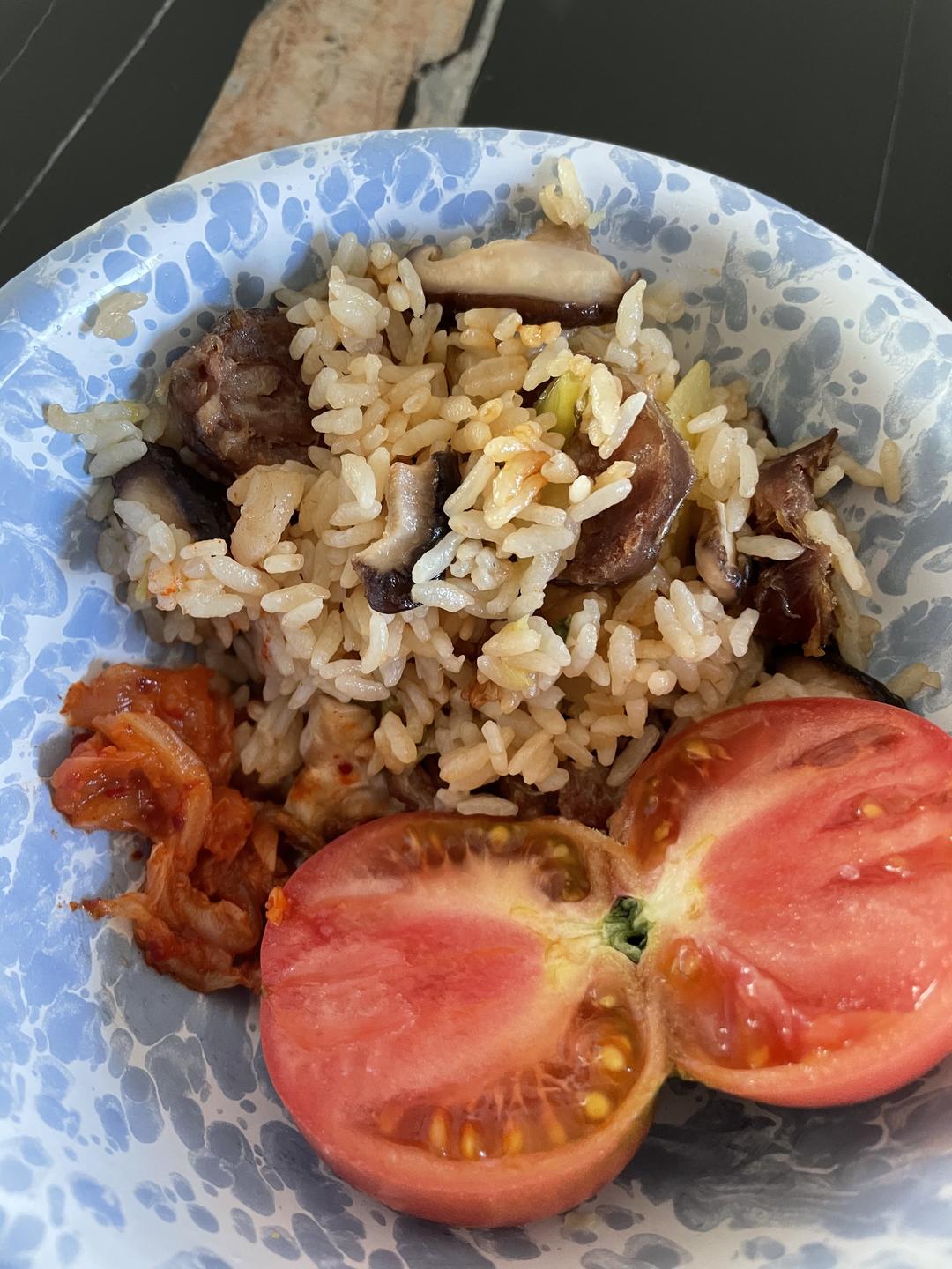 快手腊味土豆菜饭