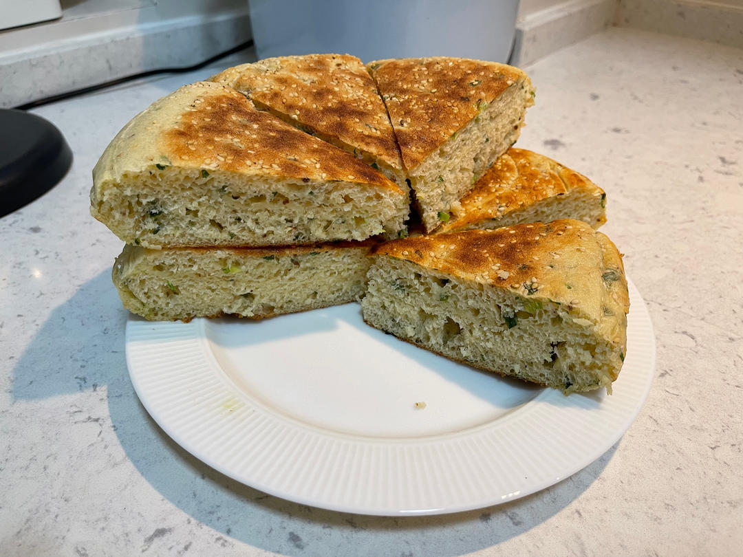 椒盐葱香发面饼