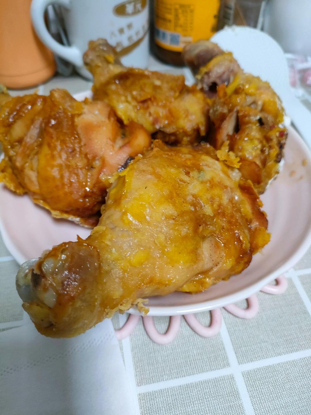 烤箱版炸鸡腿🍗健康低油～