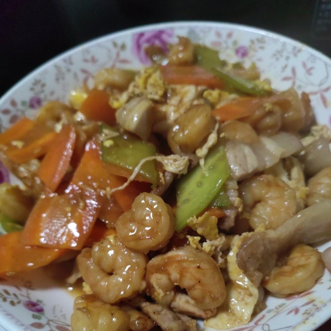 虾仁炒杂锦   什锦虾仁   黄瓜炒虾仁