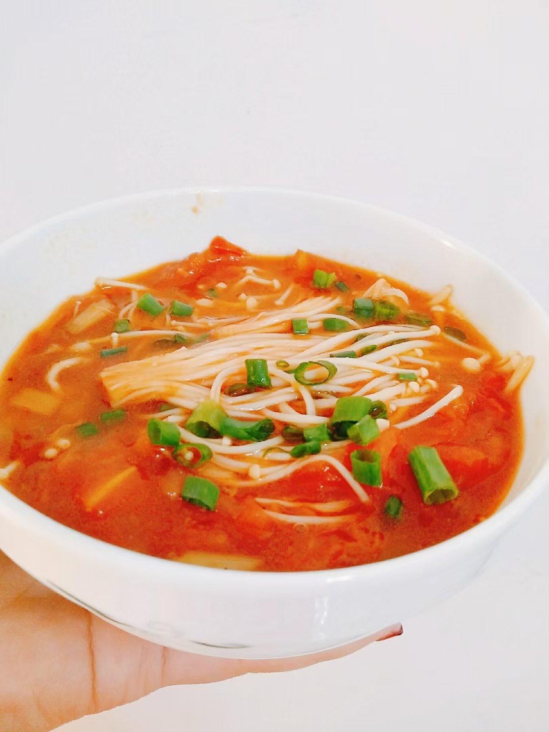 低脂营养家常菜❗️好吃又下饭的番茄金针菇❗️