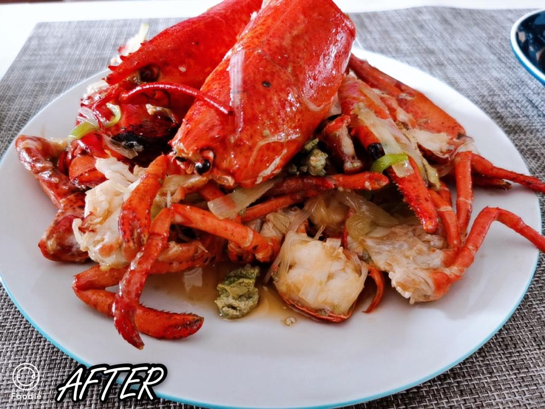 葱姜蒜爆炒大龙虾