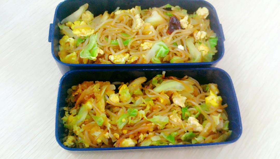 包菜粉丝炒鸡蛋