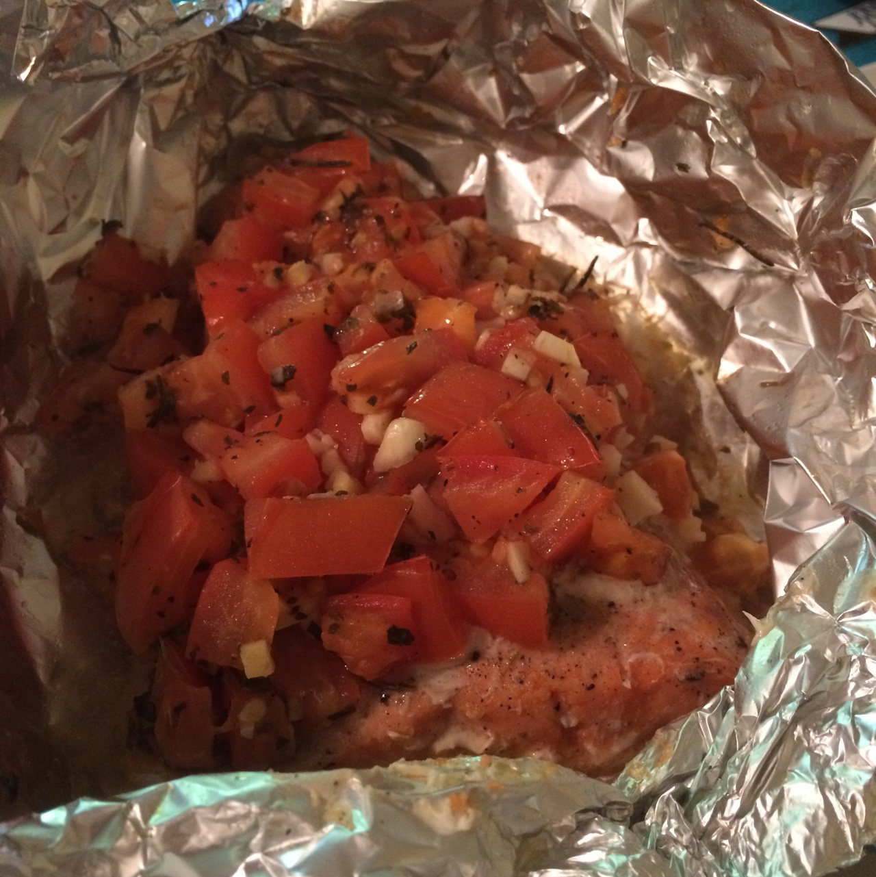 锡纸烤三文鱼  （Salmon Baked in Foil）