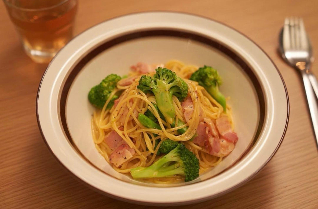 【昨何食】西兰花奶油培根意面Carbonara