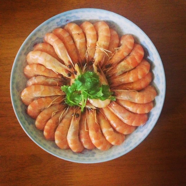 xiao豆豆做的白灼虾
