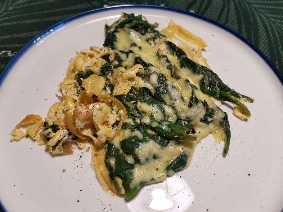 菠菜奶酪烘蛋 (无油快手早餐! )