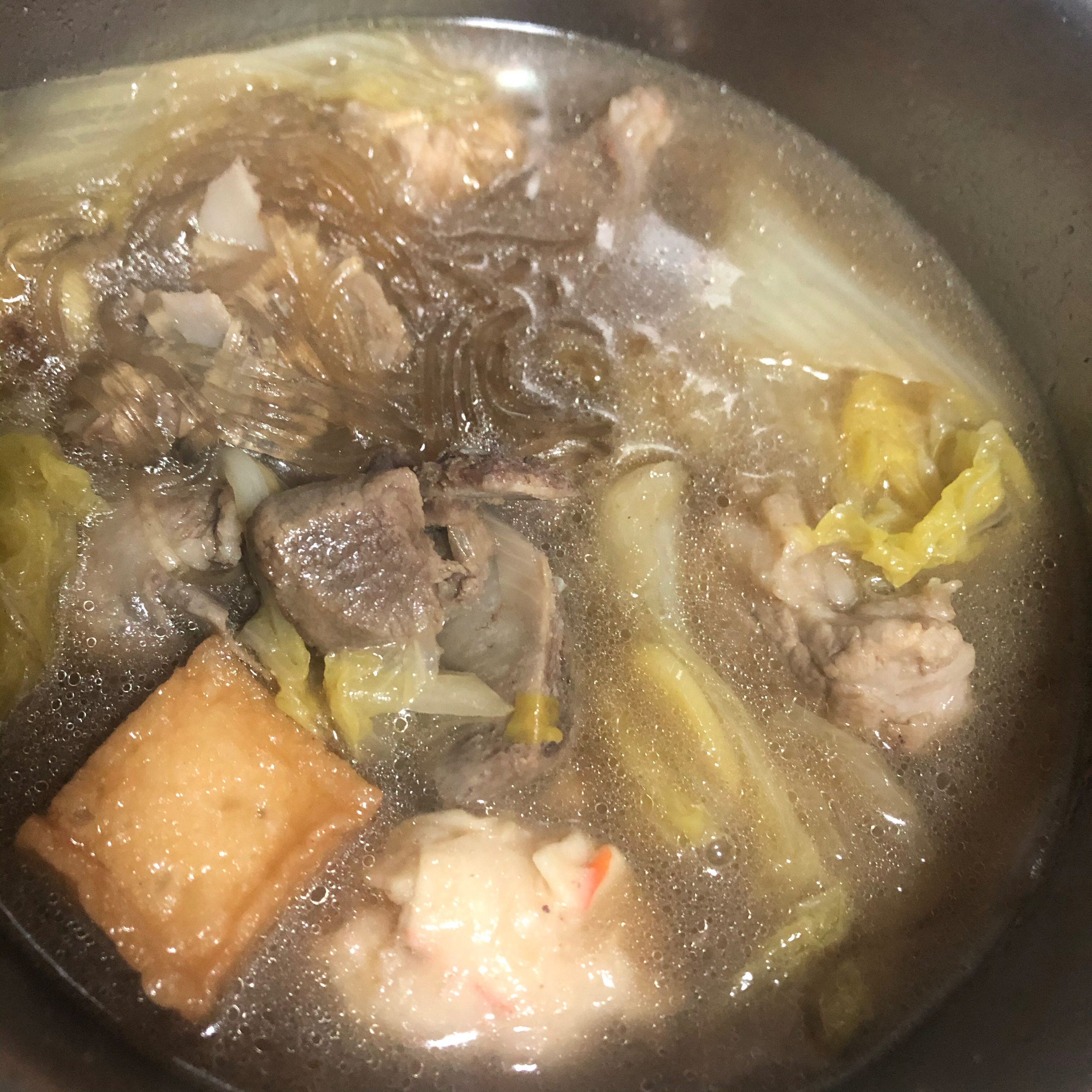 减脂排骨白菜豆腐粉丝汤