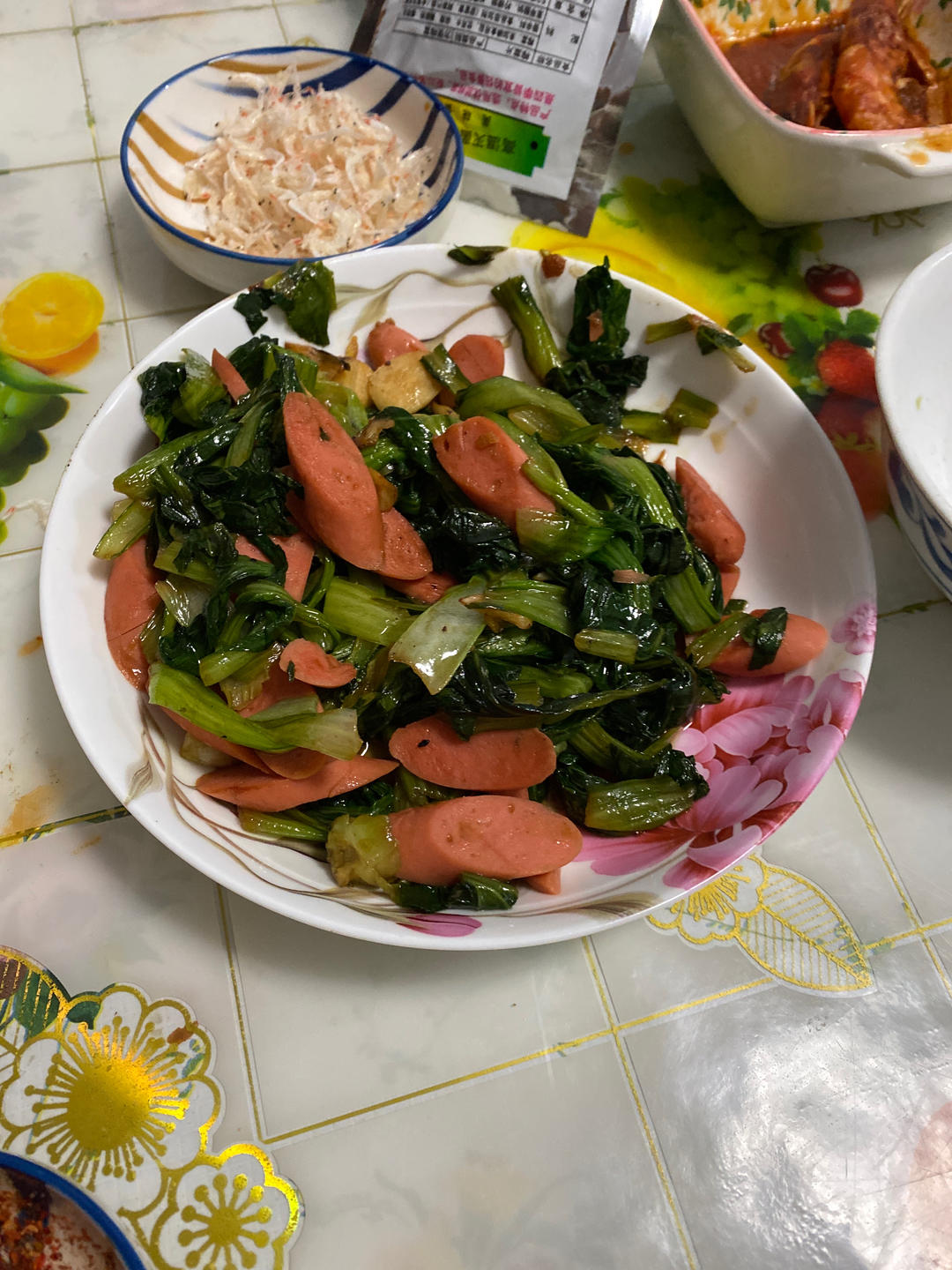 蚝油火腿油菜