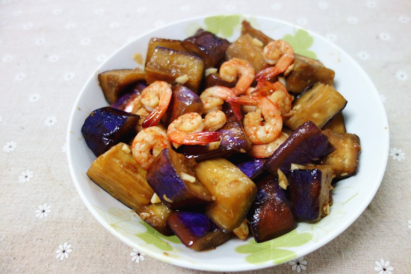 shokoc做的茄子炒虾仁