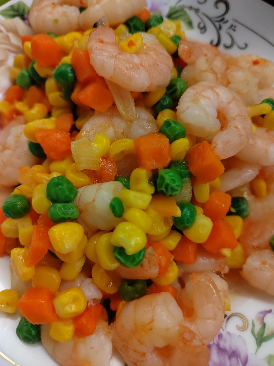 什锦玉米粒虾仁🍤🌽🥕