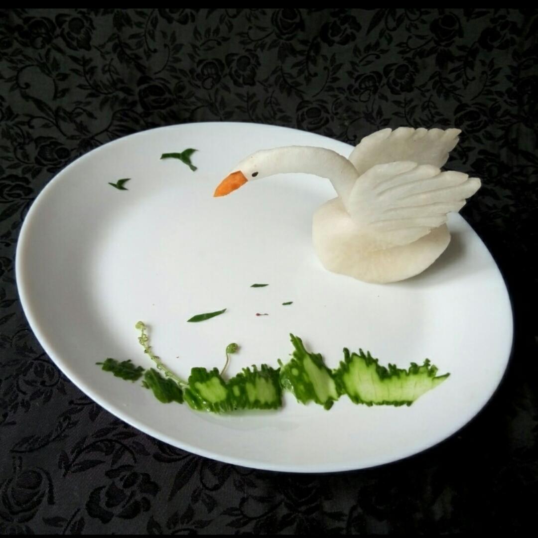 妍妍妈ada做的创意盘饰【白天鹅】