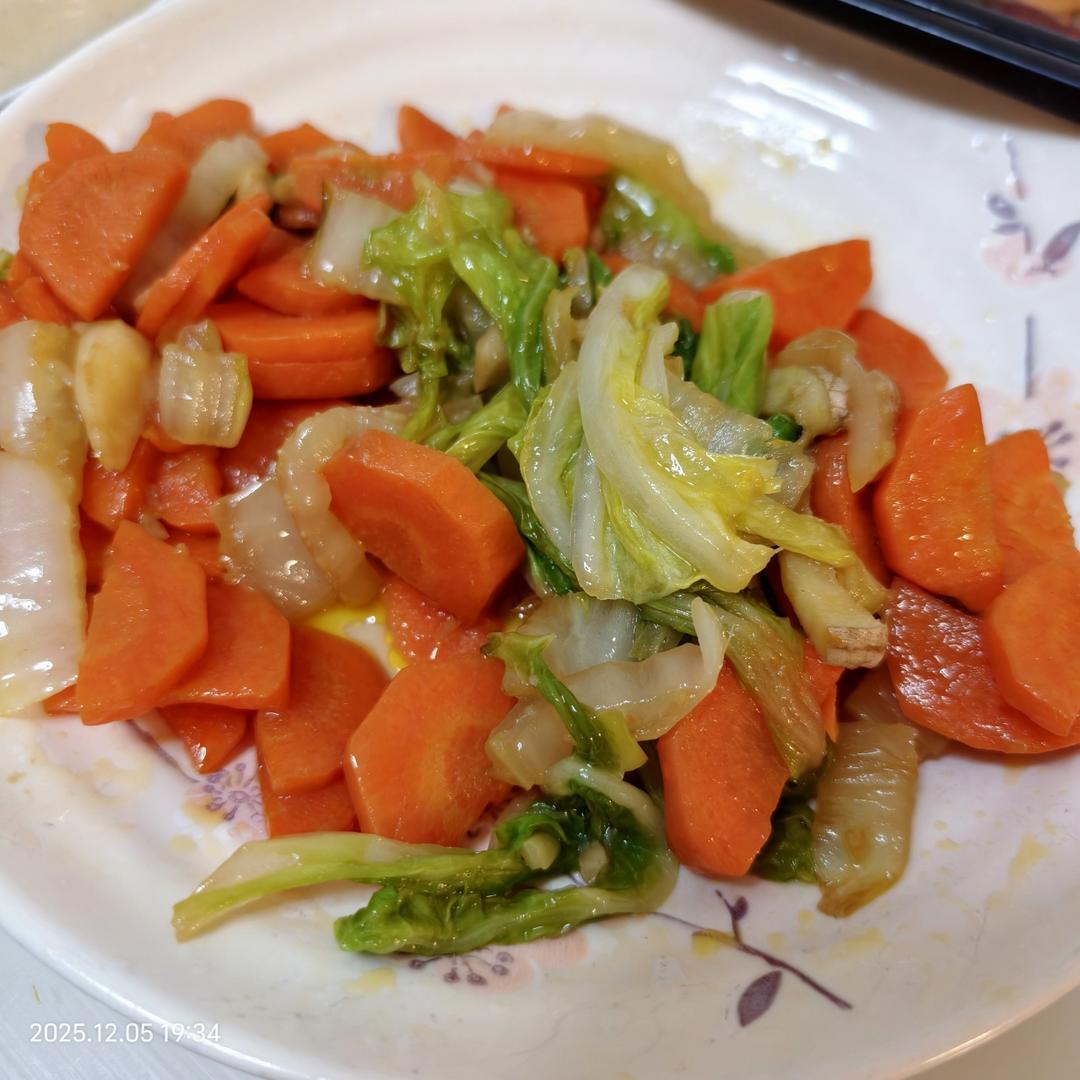 大白菜炒胡萝卜