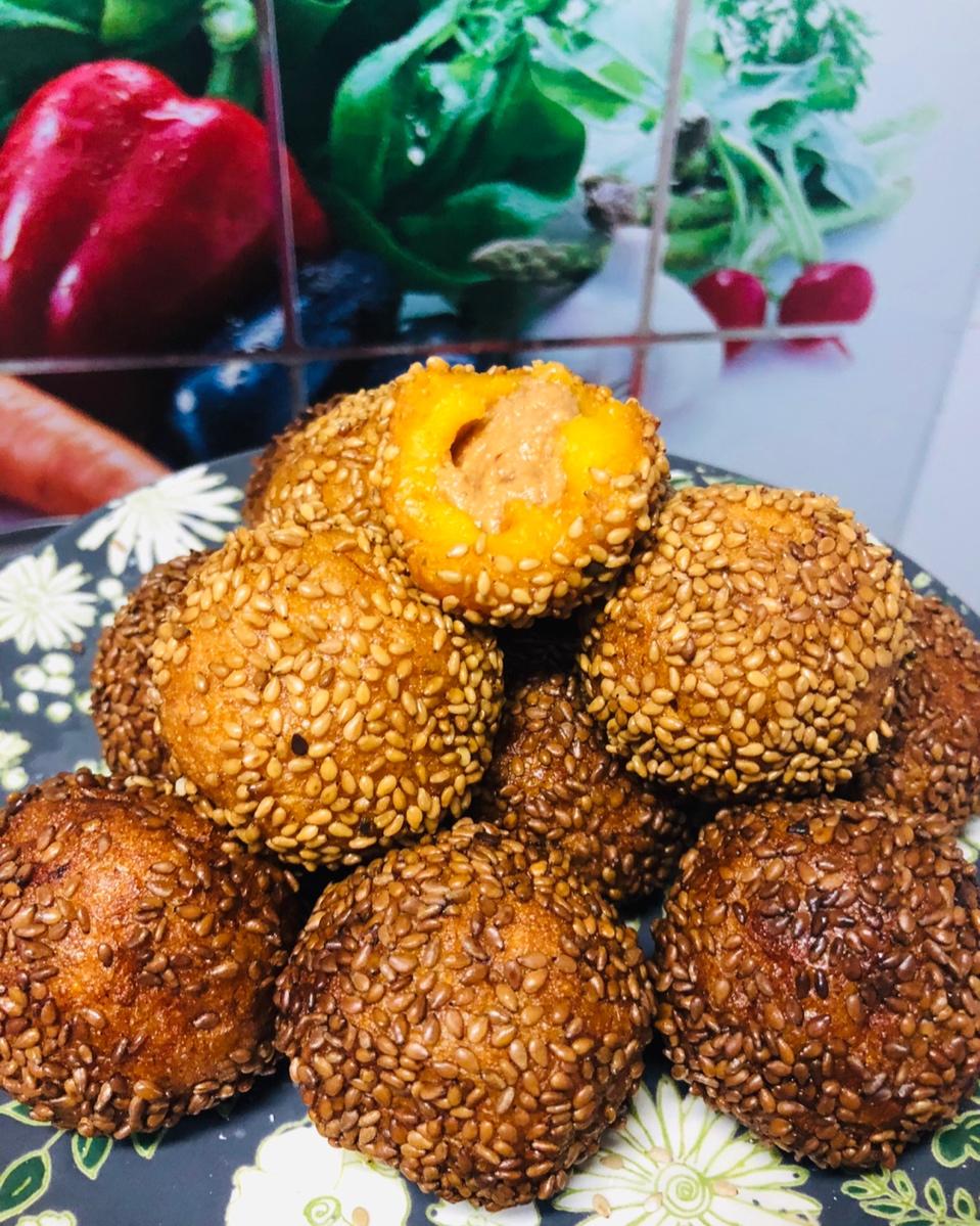 南瓜糯米粉空心麻球