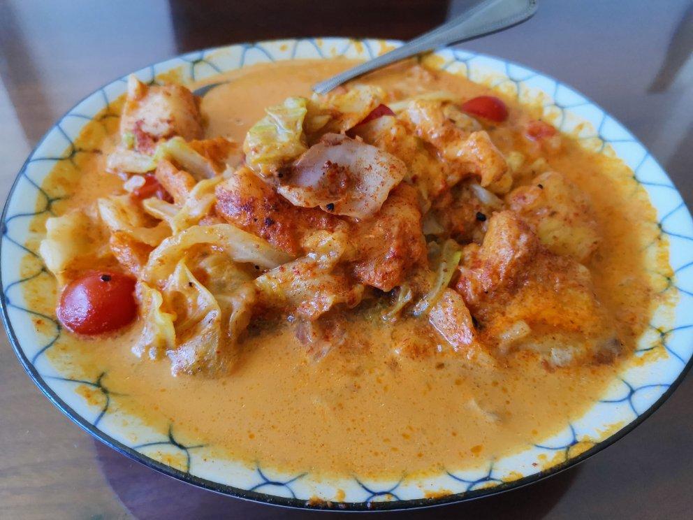 Keto 咖喱龙利鱼