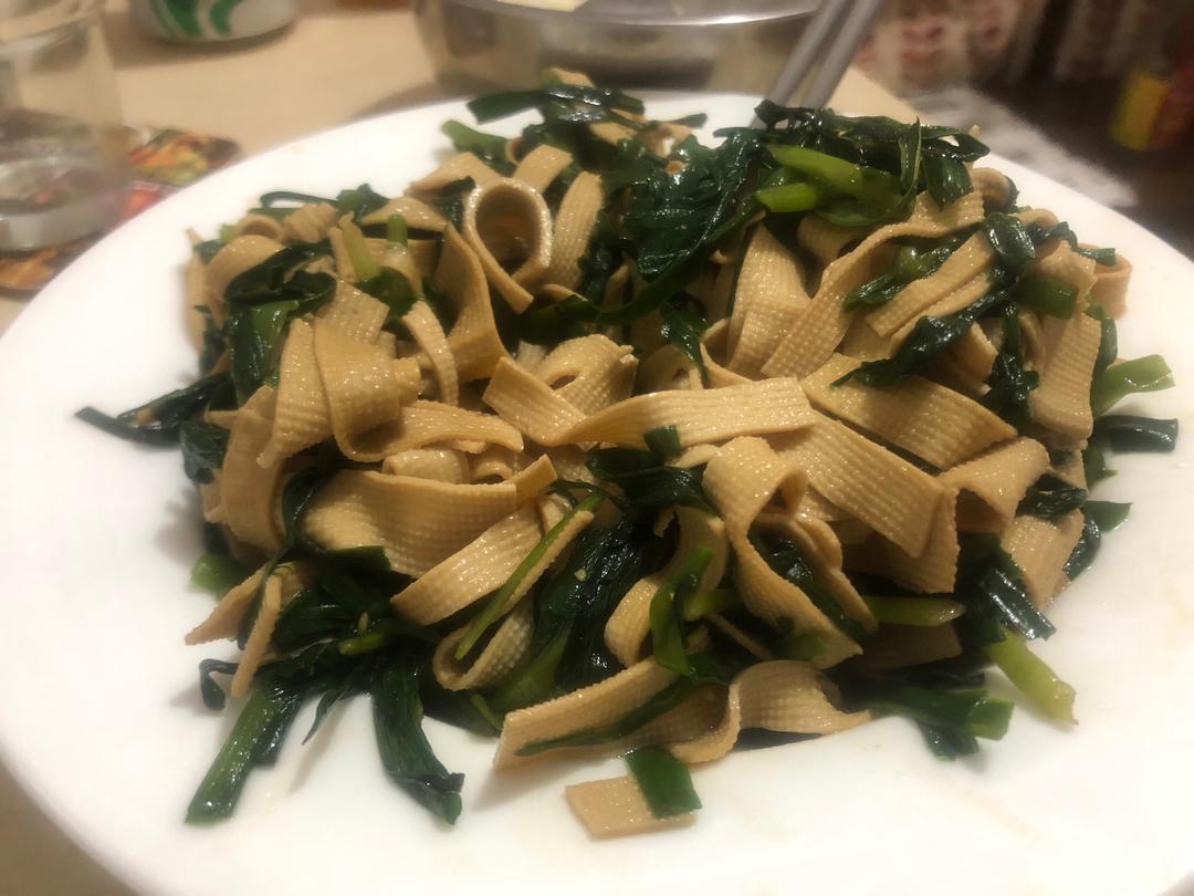 韭菜炒干豆腐