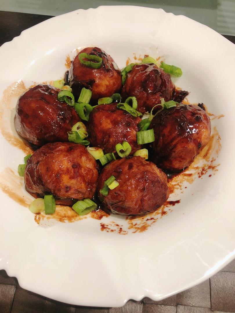 红烧油面筋塞肉