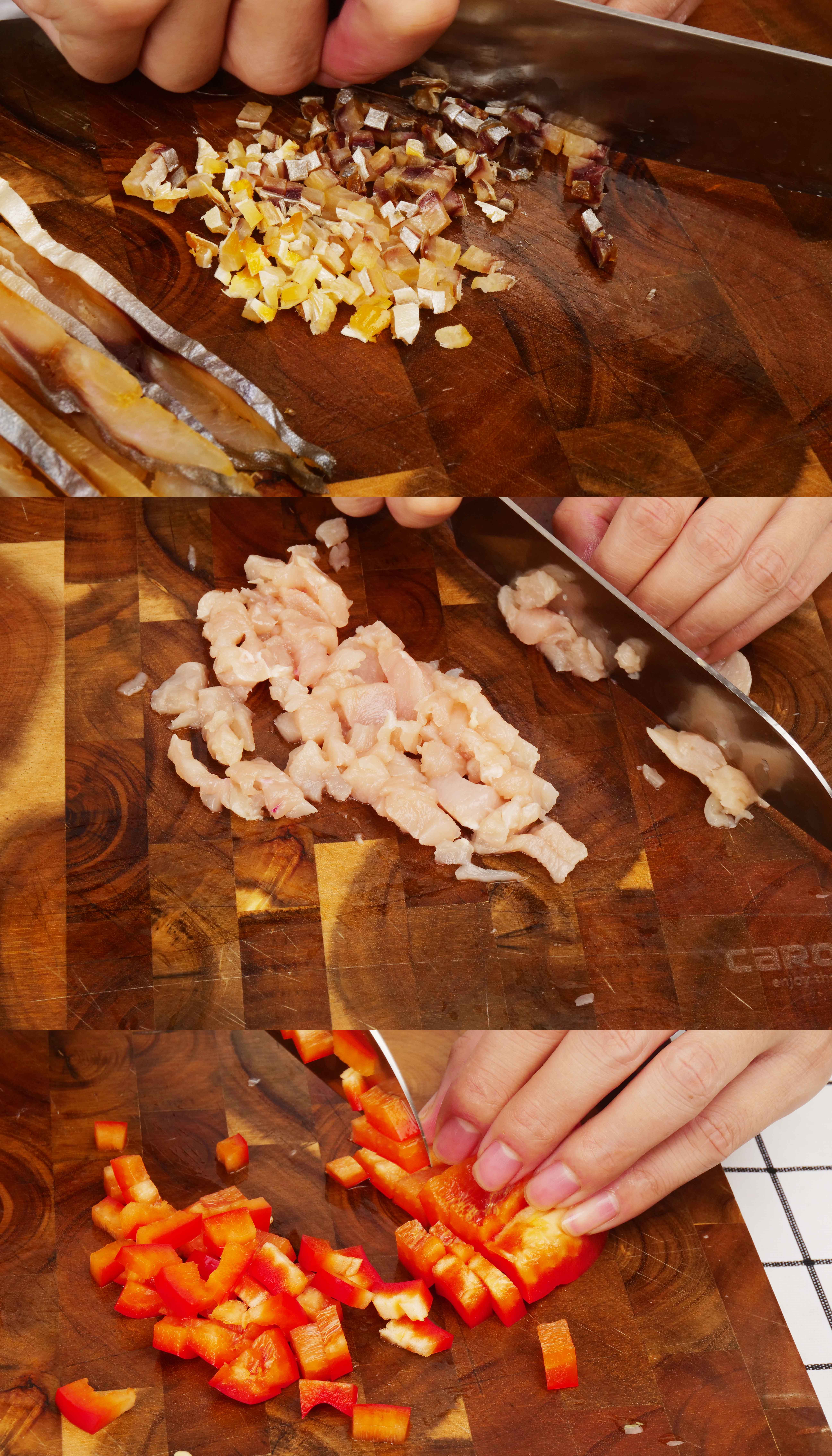 金鲳鱼干炒饭的做法 步骤2