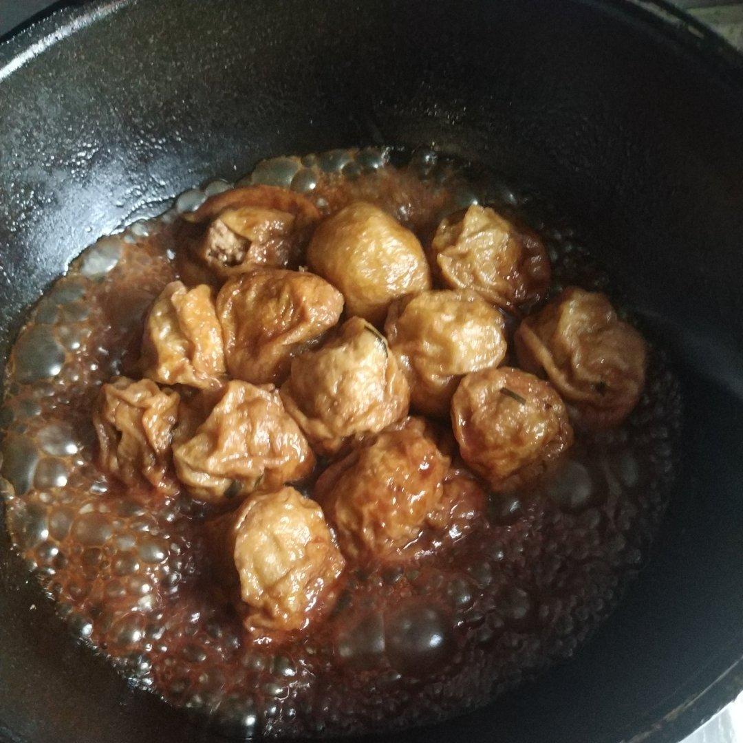 红烧油面筋塞肉