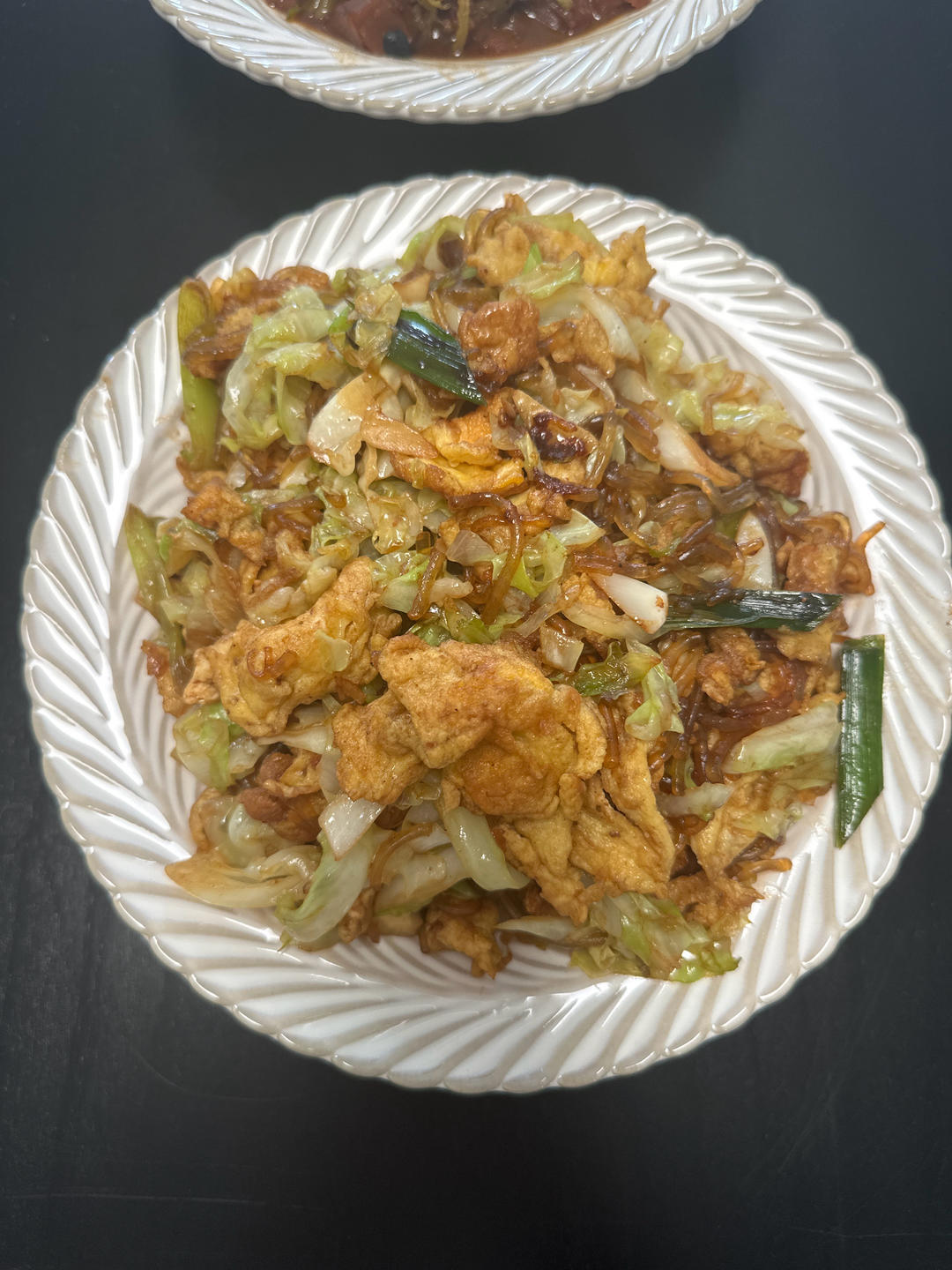 包菜粉丝炒鸡蛋