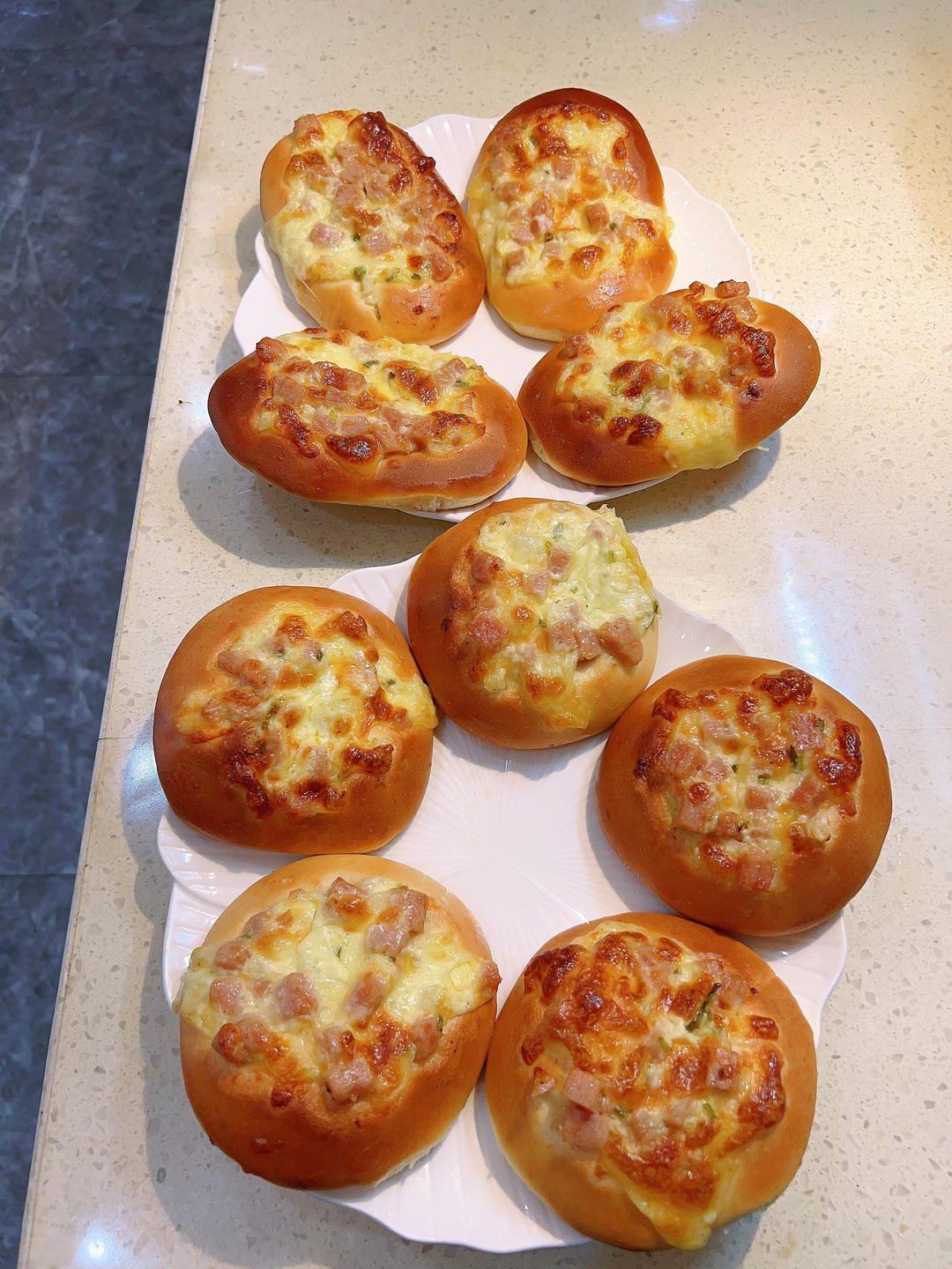 新手必做的午餐肉披萨面包 一次发酵 做法简单 当成早餐太方便了