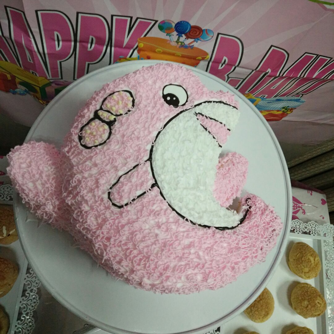 香烟_8mab做的粉红海豚蛋糕