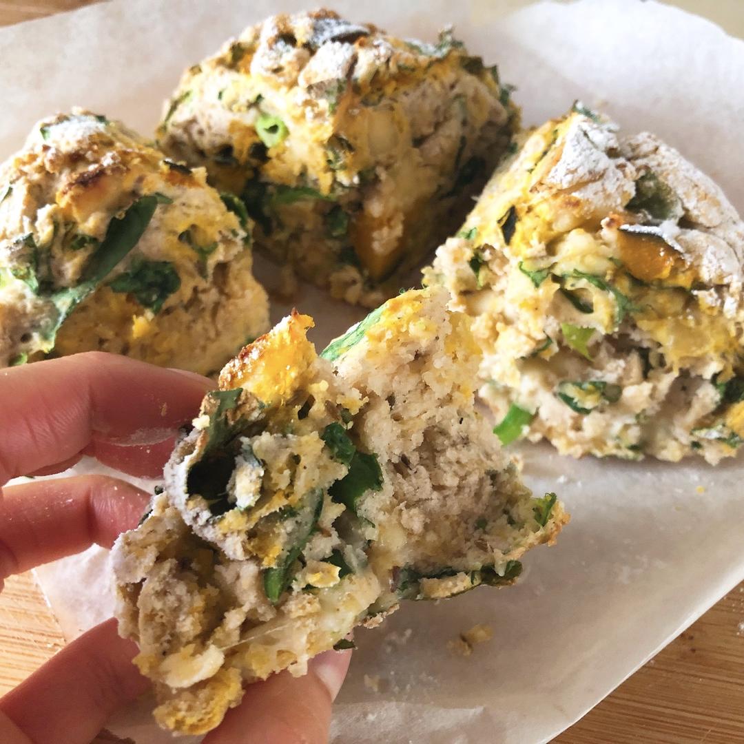 菠菜南瓜奶酪丹波面包丨健康·烘焙