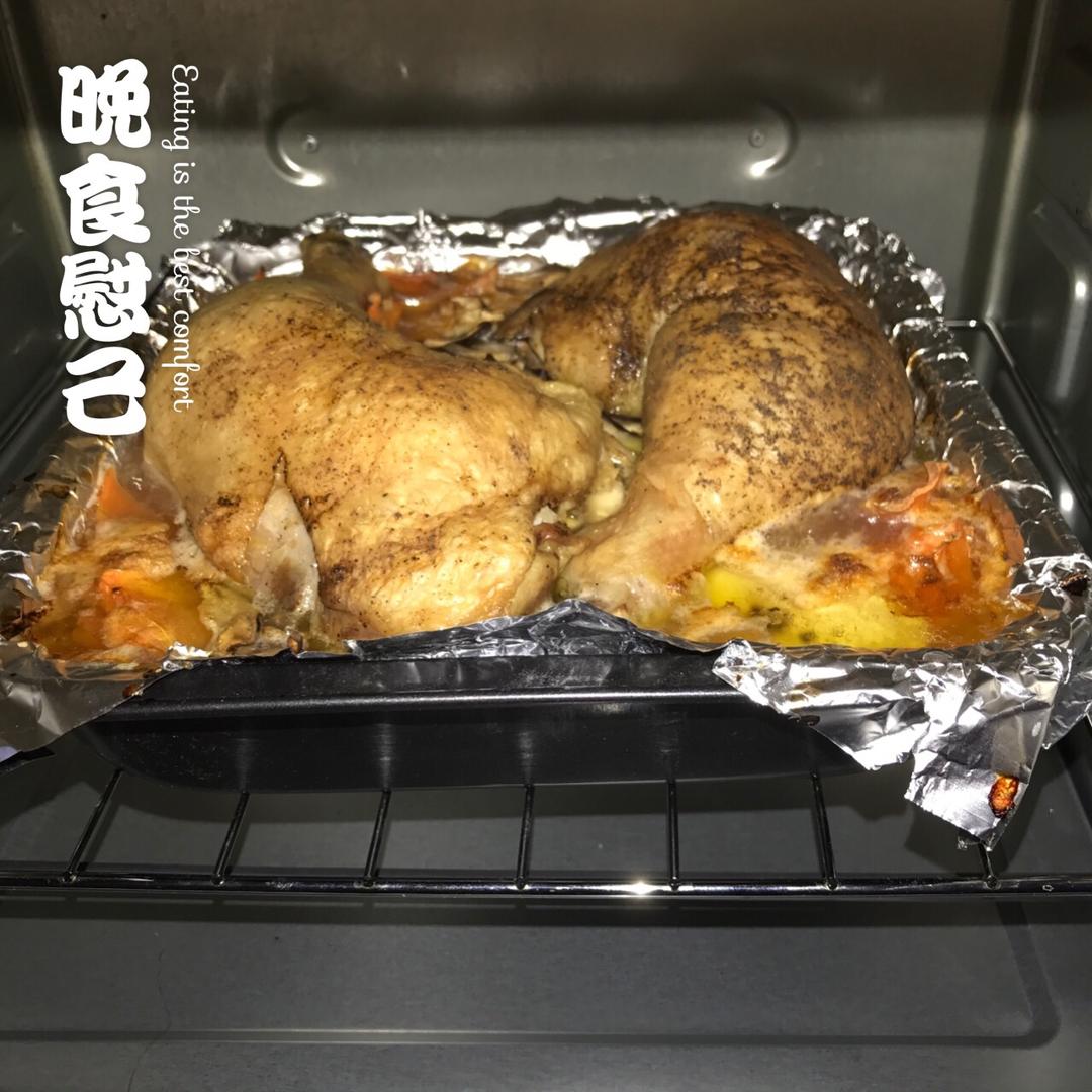 香蒜蕃茄烤鸡腿