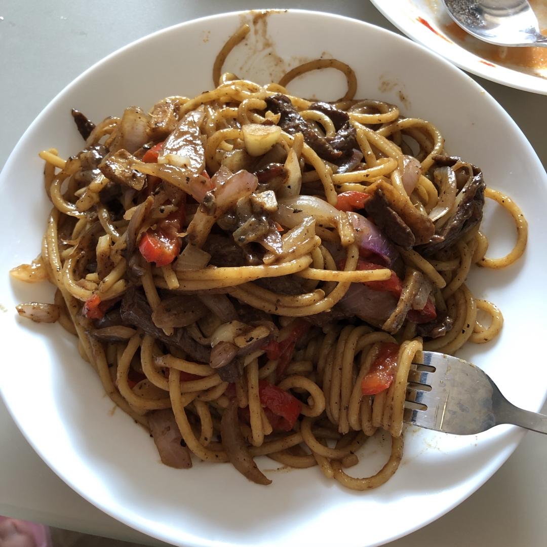 超好吃的黑椒牛柳意面