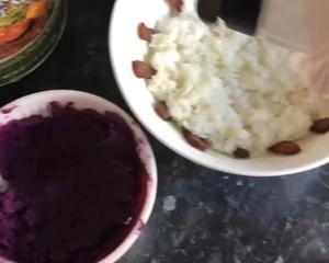 年夜饭 大红大紫 紫薯糯米八宝饭的做法 步骤6