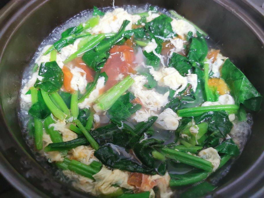 番茄鸡蛋菠菜汤