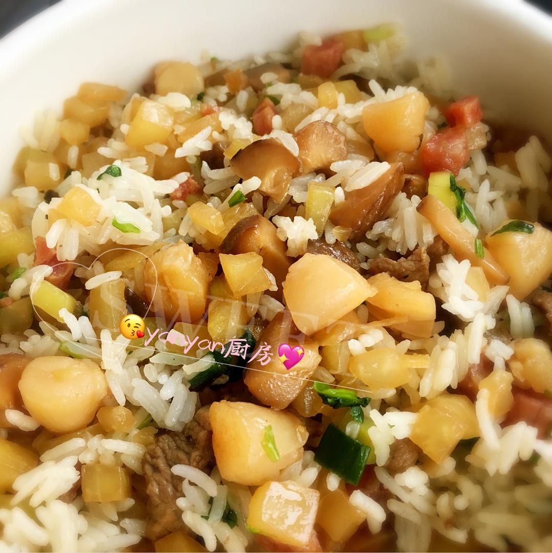 juliazzzz3102019-06-05复制台山的菜果饭 只用了素火腿和香菇和菜果