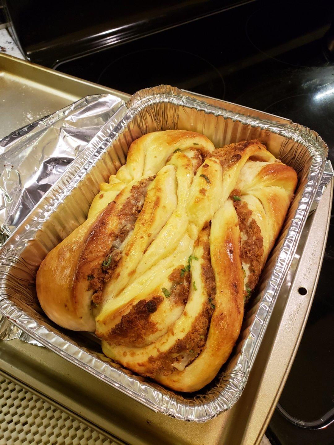 香葱肉松手撕吐司