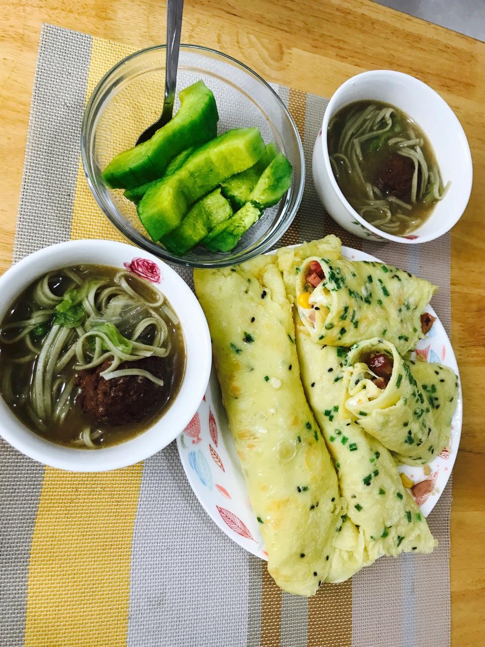 小羽私厨之肉松饼早餐
