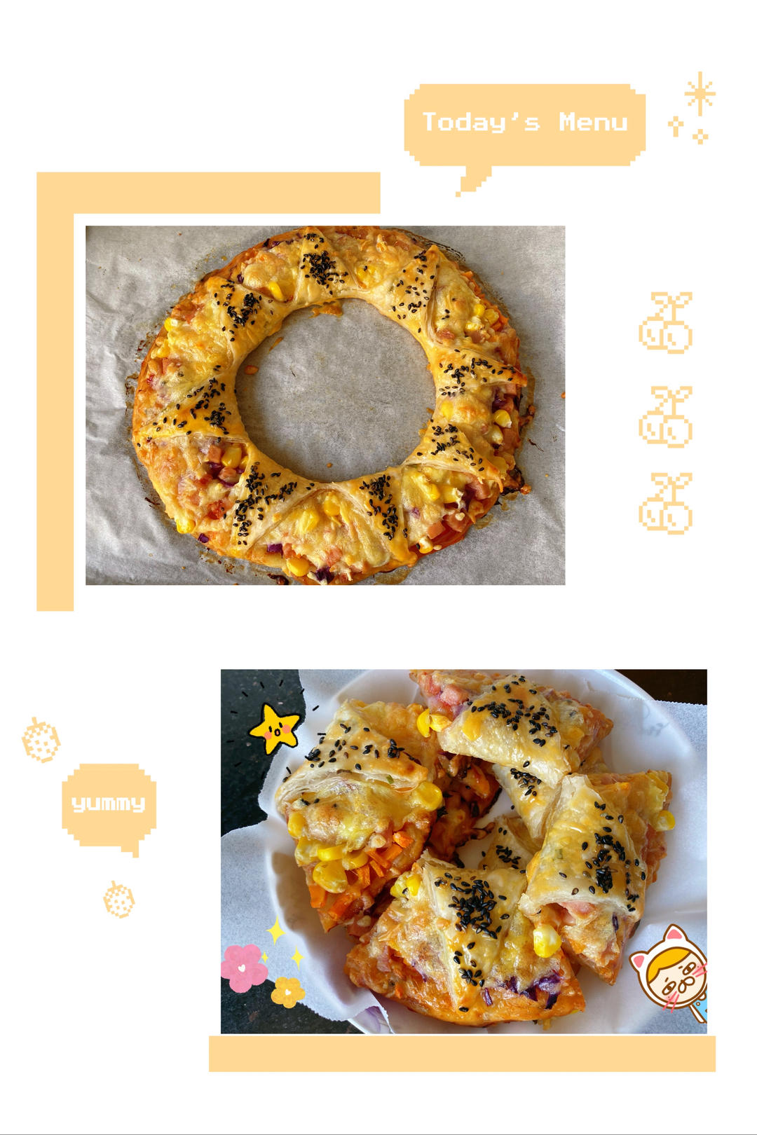 简易早餐💁花环披萨（手抓饼版）